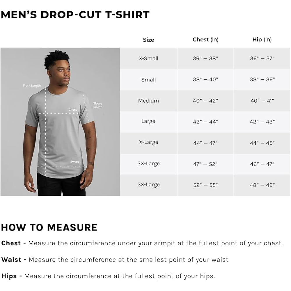 Bylt Mens Drop-Cut Men'S T Shirt, Slim Fit Plain Tshirts For Men, Drop Cut Basic Crewneck Tee, Wrinkle Resistant, Stretch Fit