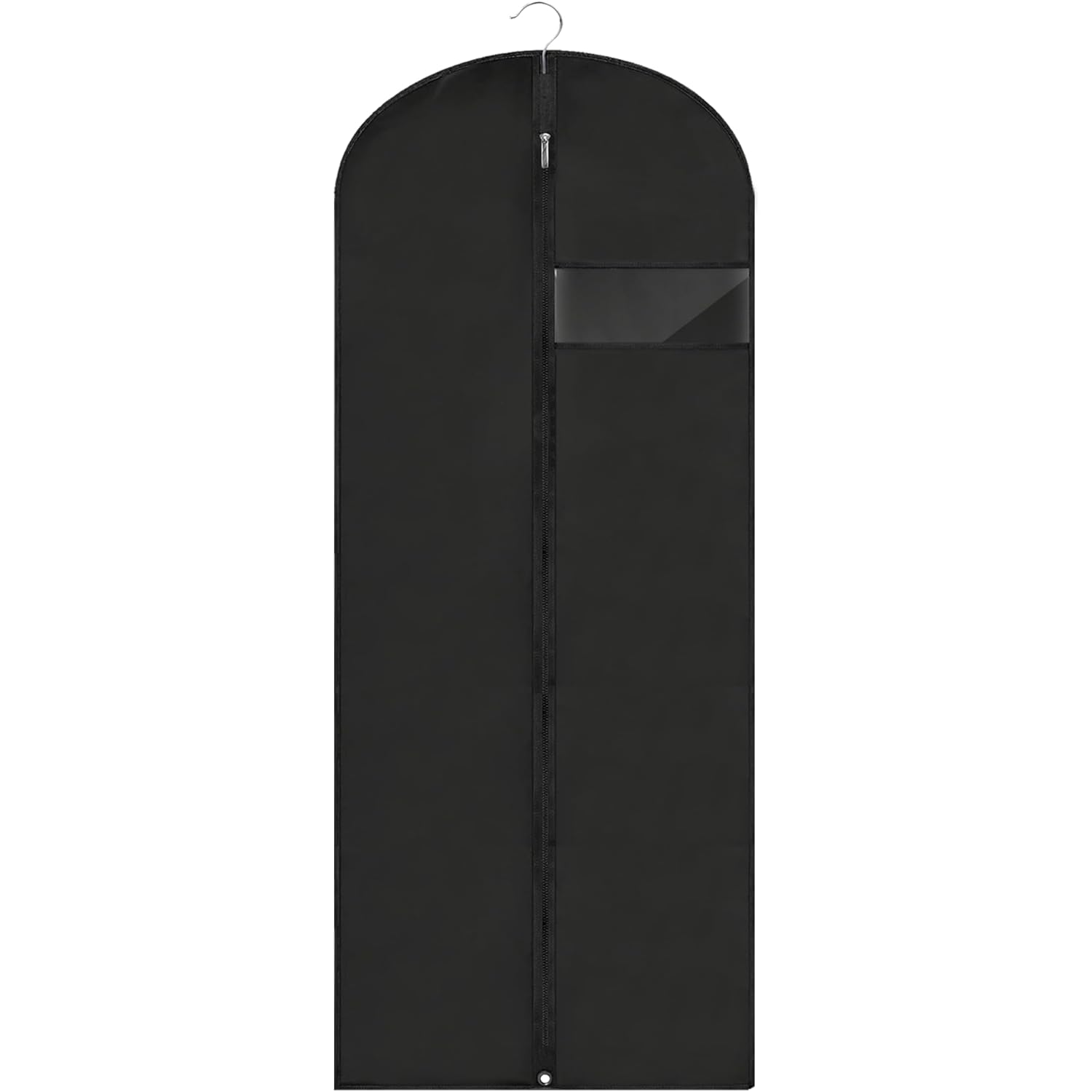 Dress Bags For Gowns Long, 60'' Garment Bags For Hanging Clothes, Suit Bag Cover For Storage And Travel (Black)