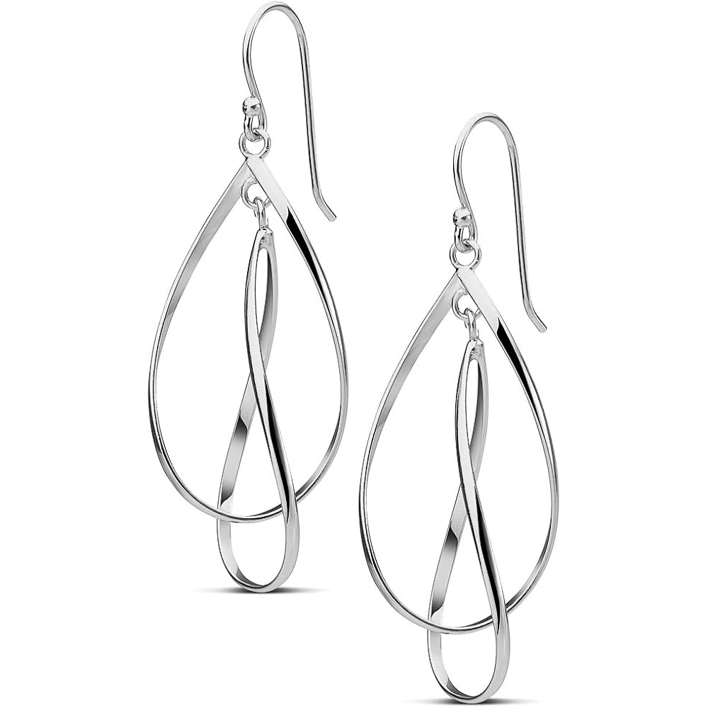 MILLA Teardrop Earrings - Designer Silver Statement Earrings or Gold Dangle Earrings for Women Trendy Upscale Dangly Earrings