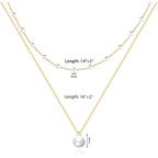Partm Pearl Necklace for Women Trendy 14K Gold Plated Dainty Pearl Pendant Choker Set Handmade Pearl Gold Necklace Non Tarnish Simple Cute Jewelry Gifts for Women