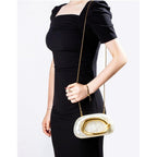 Jusavie Evening Clutch Purses Women PU Leather Evening Handbags Crossbody Clutch Purse Trendy Decoration Shoulder Bag Wedding
