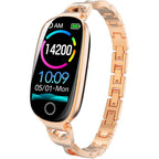 Fitness Tracker Watch Fashionable Women's Smartwatch Female Menstrual Period Reminder - Heart Rate and Blood Pressure Monitoring IP67 Waterproofing USB Magnetic Charging (Style 1)