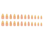 24 Pcs Almond Press on Nails Medium Fake Nails with Glue Artificial False Nails with 3D Flower Charms Design Acrylic Nails Press ons Stiletto Nail Tips Summer Glue on Nails Stick on Nails for Women