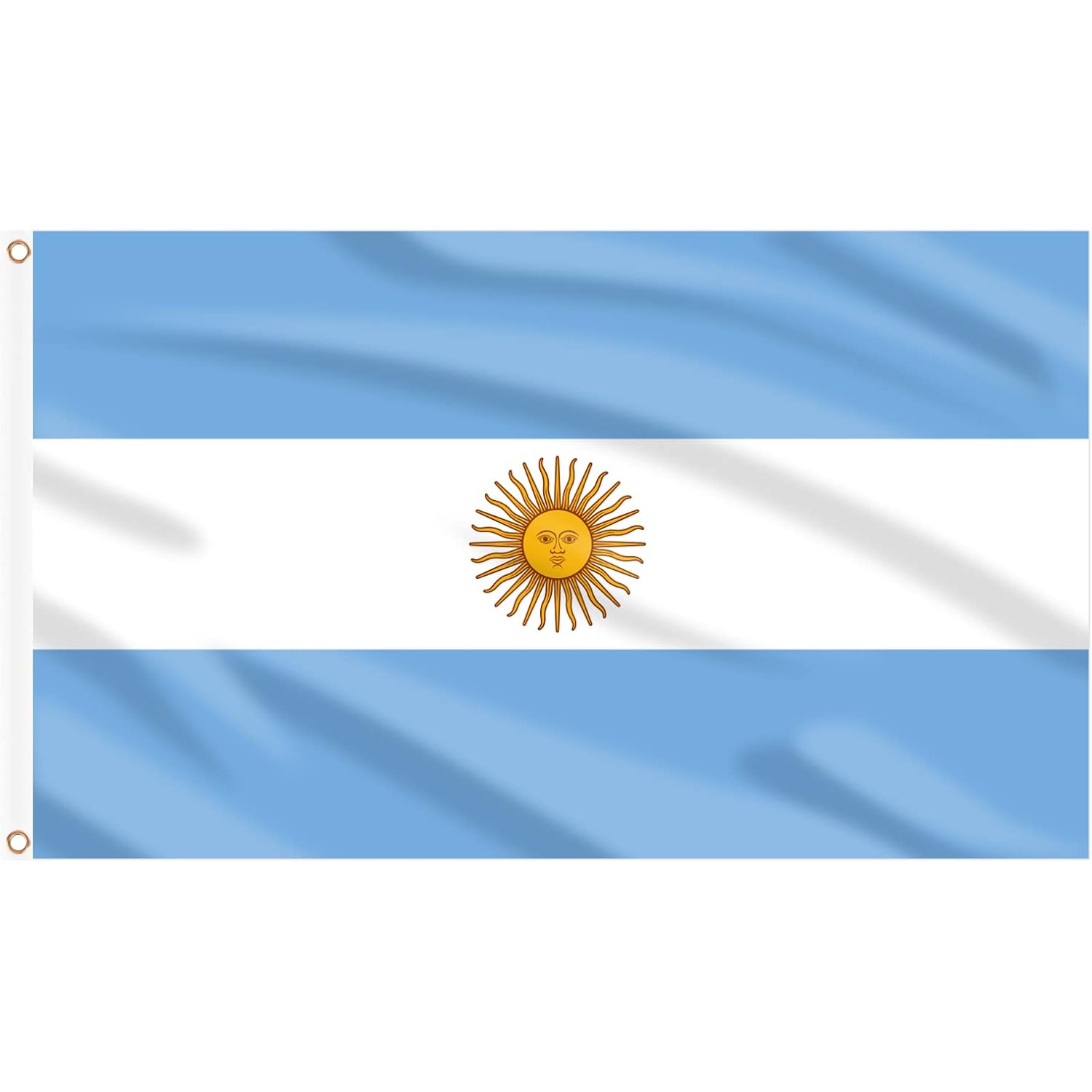 Ahfulife Argentine Flag 3X5 Ft, Large Argentina National Flags For Outside - Double Side With Brass Eyelets For Argentine Party Decorations, Soccer Party Bar Garden Decoration Indoor Outdoor