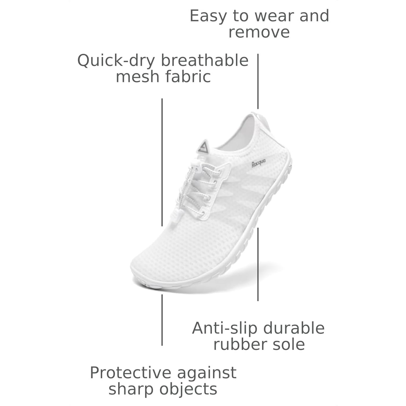 Racqua Water Shoes Womens Mens Quick Dry Barefoot Shoes Swim Lightweight Surf Beach Pool Aqua Shoes
