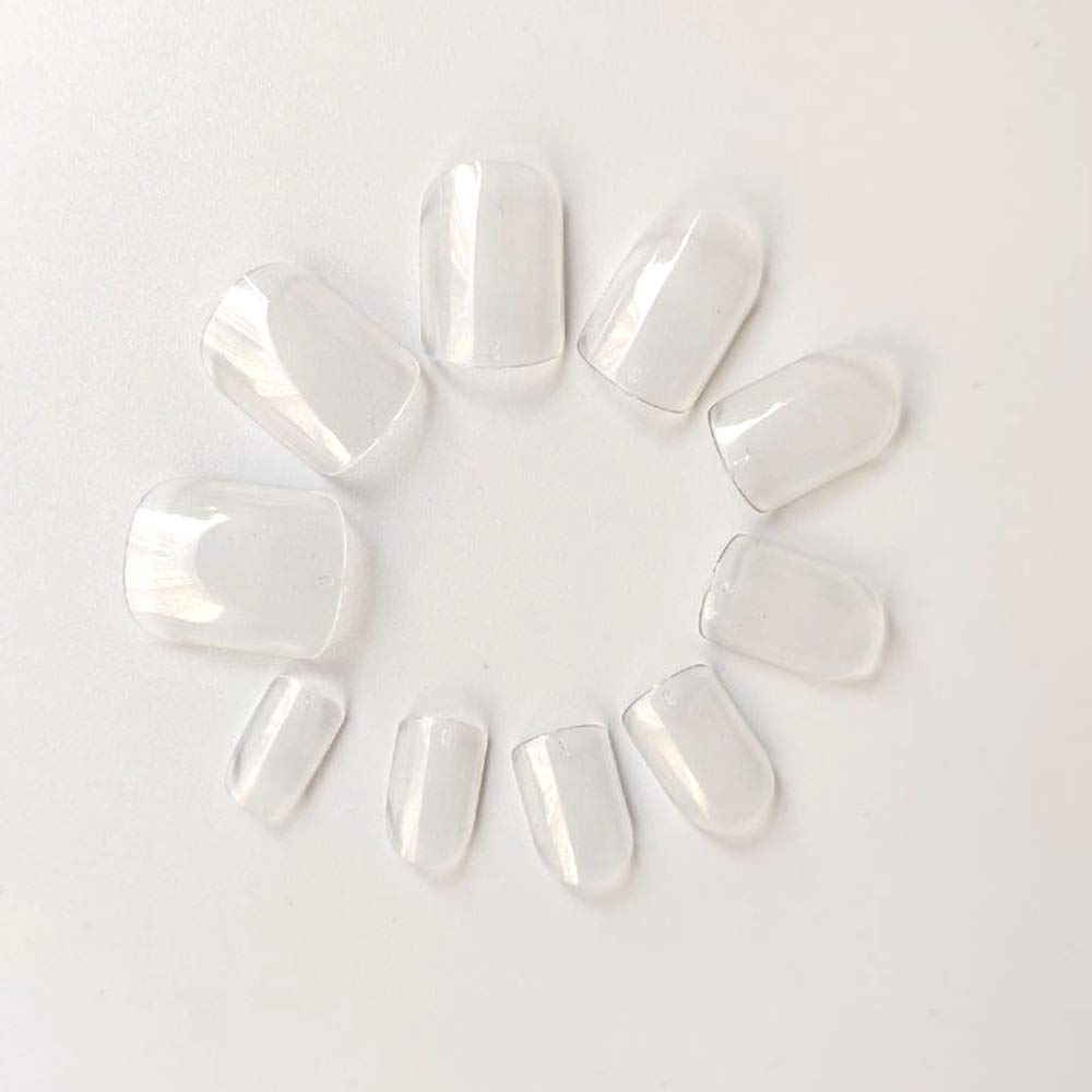 500pcs Clear Short Square Full Cover Fake Nails Tips Artificial Acrylic False Nails For Women Nail Salons & DIY Nail Art Manicure Decoration