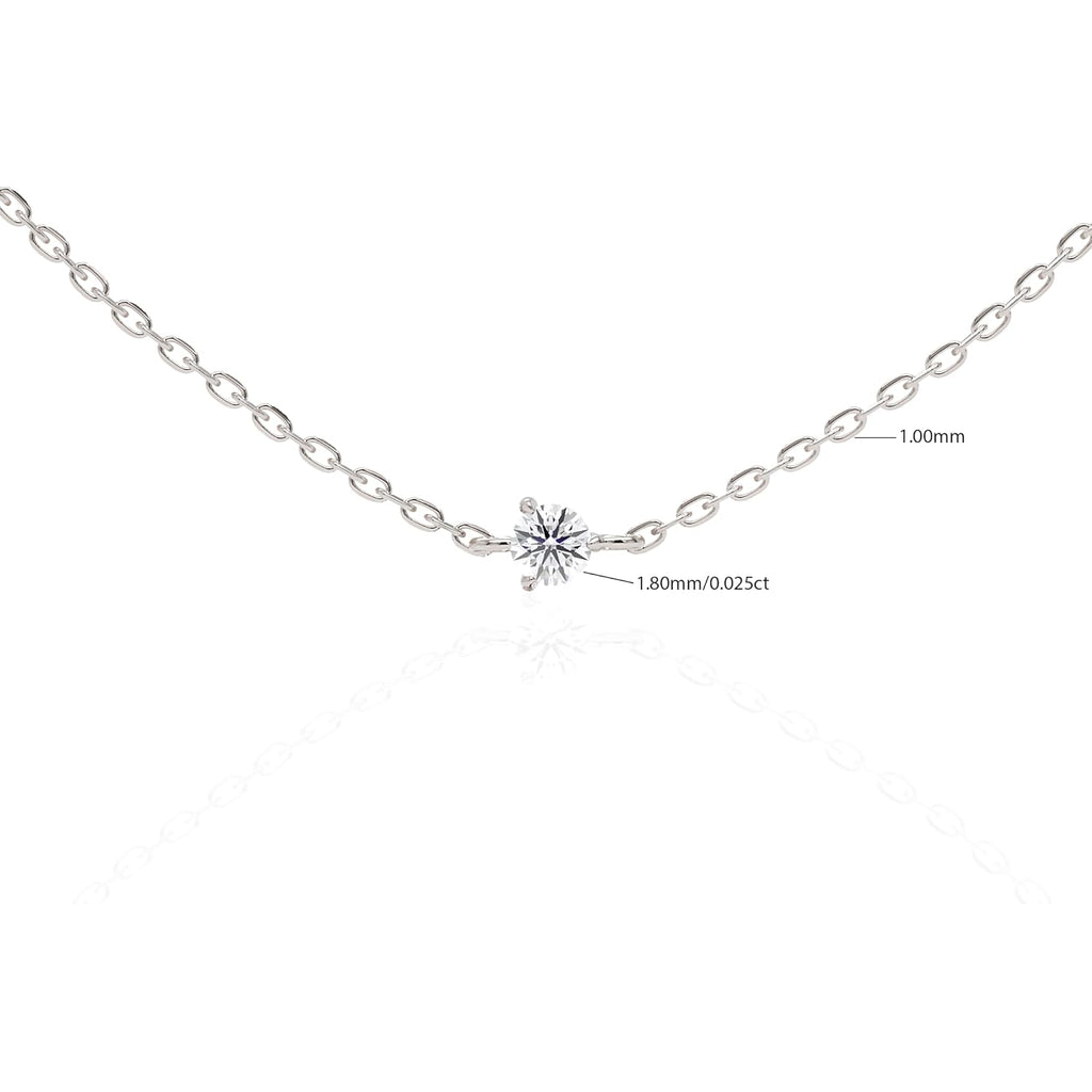 Minimalist Diamond Necklace for Women - Handmade 14k Solid Gold Necklace with Bright 0.025ct Diamonds, Dainty Shimmer Chain, Available in Various Lengths, Suitable for Women