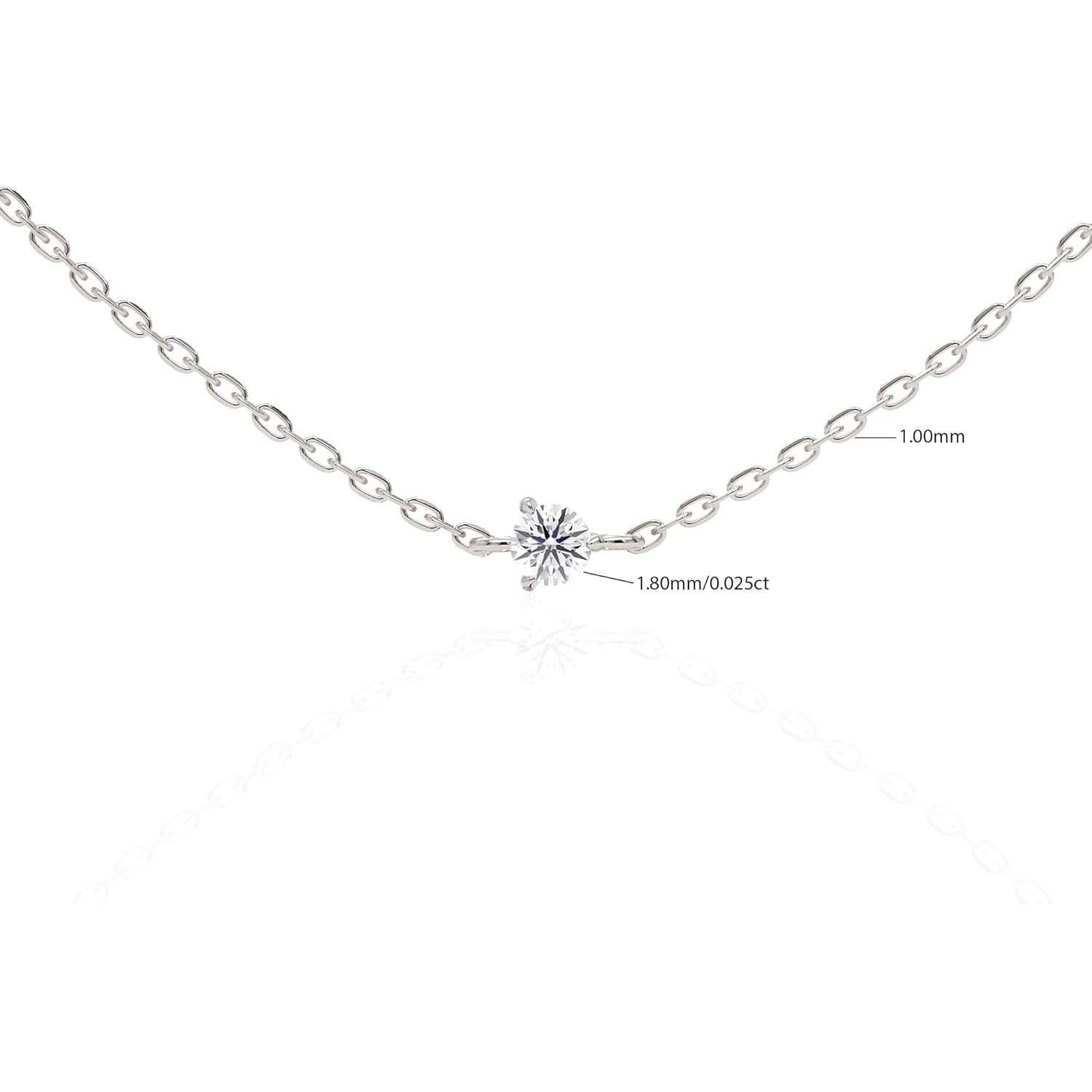 Minimalist Diamond Necklace for Women - Handmade 14k Solid Gold Necklace with Bright 0.025ct Diamonds, Dainty Shimmer Chain, Available in Various Lengths, Suitable for Women