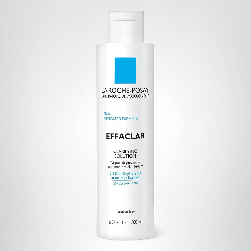 La Roche-Posay Effaclar Clarifying Solution Acne Toner With Salicylic Acid And Glycolic Acid, Pore Refining Oily Skin Toner, Gentle Exfoliant To Unclog Pores And Remove Dead Skin Cells