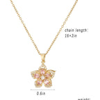 Necklace for Women Gold Flower Fidget Necklace Rotatable Crystal Silver Blossom Pendant Necklaces Adjustable Spinning Fidget Necklaces Redbud Flower Choker Funny Gift Jewelry