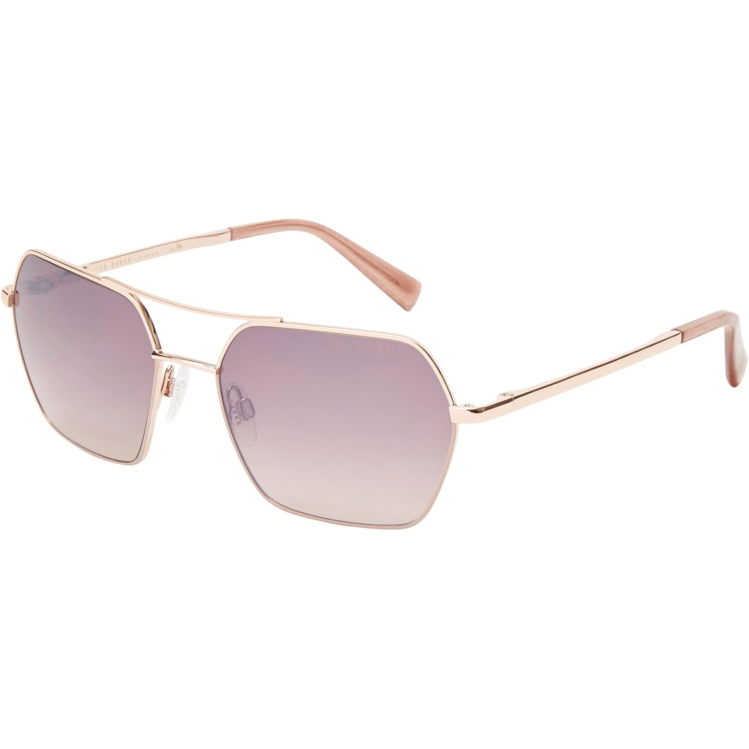 Ted Baker TWS254 Women's Geometric Aviator Designer Sunglasses, UV400 Protection, 56 mm Gradient Lenses
