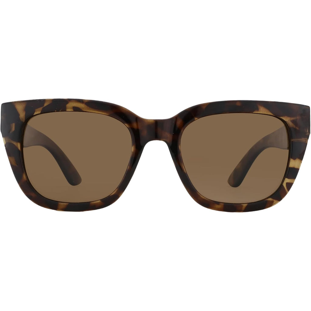 ZENOTTIC Retro Square Polarized Sunglasses for Women Vintage Sun Glasses UV400 Protection Trendy Shades Fashion Style C02 Tortoise Frame Brown Lens
