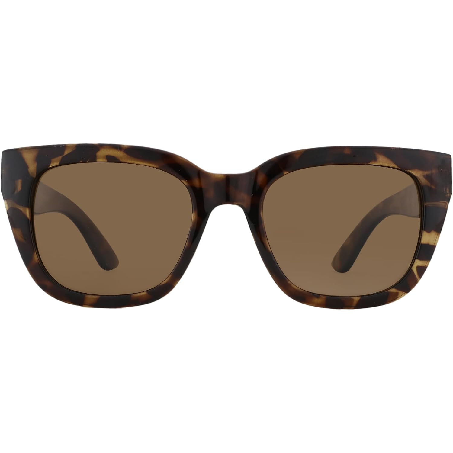 ZENOTTIC Retro Square Polarized Sunglasses for Women Vintage Sun Glasses UV400 Protection Trendy Shades Fashion Style C02 Tortoise Frame Brown Lens