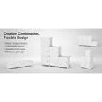 Cube Storage Organizer, 6-Cube Shelves Unit With Doors, Diy Stackable Plastic Clothes Organizer For Bedroom And Under Stairs Storage Unit, Each Compartment 30 X 30 X 30 Cm White