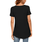 Cathy Women'S 2026 Summer Short Sleeve Tunic Tops Loose Fit Comfy Blouses Casual Shirts For Leggings M-4Xl