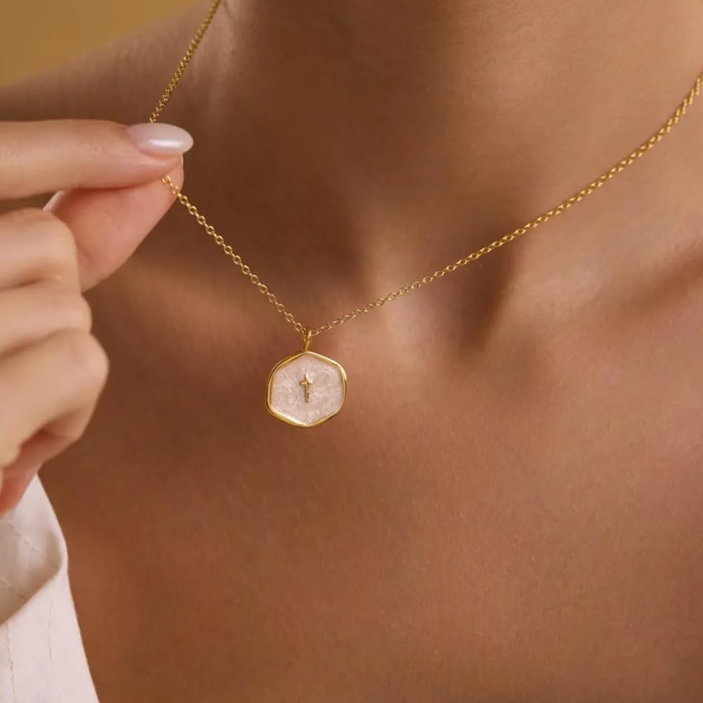 Quietsun Teens Girl Gifts Gold Cross Necklaces Women Teenage Confirmation Gift 8 10 12 Year Old Birthday Daughter Her Christian Baptism Faith 2026 Christmas Stocking Stuffer Valentines Day Easter
