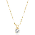 Amazon Essentials IGI Certified 0.25 Carat Solitaire Lab Grown Diamond Pendant Necklace in Solid White 14K Gold, Adjustable 16" Chain with 2" Extender, Jewelry for Women