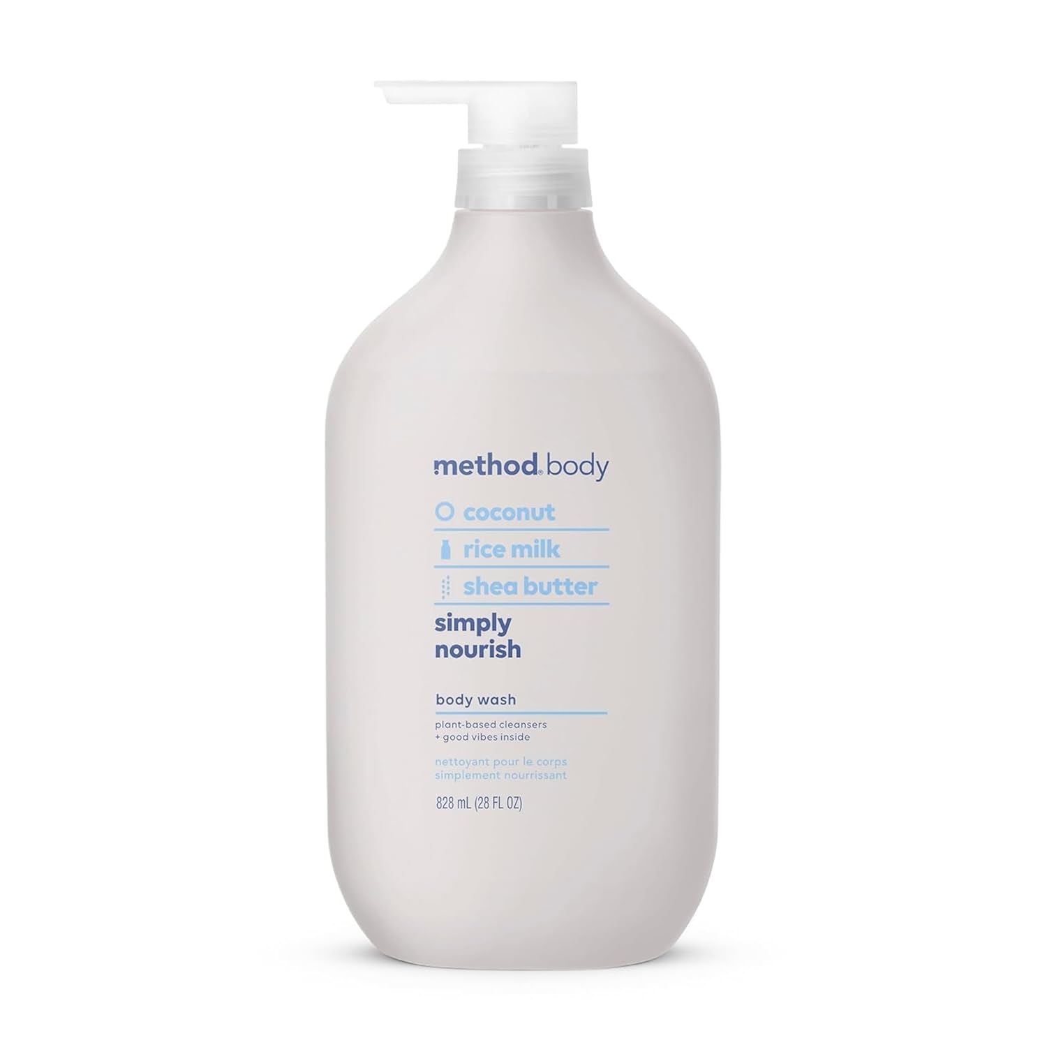 Method Body Wash, Simply Nourish - Leaves Skin Feeling Soft & Moisturized, Made Without Parabens, Notes Of Coconut, Rice Milk & Shea Butter, 28 Fl Oz