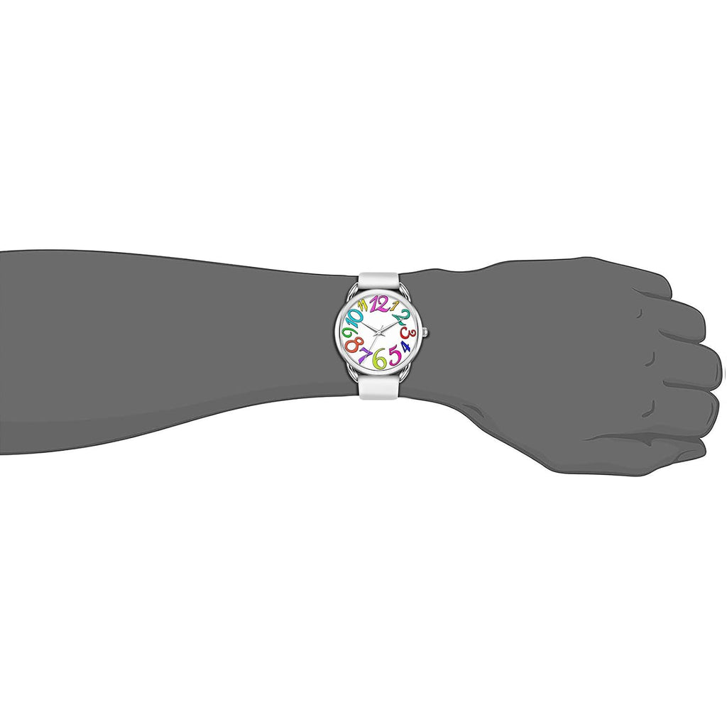 Bisley Watch for Women Big Face Colorful Arabic Numeral Easy to Read Soft Silicone Strap Watch