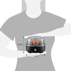Elite Gourmet Egc115B Easy Egg Cooker Electric 7-Egg Capacity, Soft, Medium, Hard-Boiled Egg Cooker With Auto Shut-Off, Measuring Cup Included, Bpa Free, Classic Black