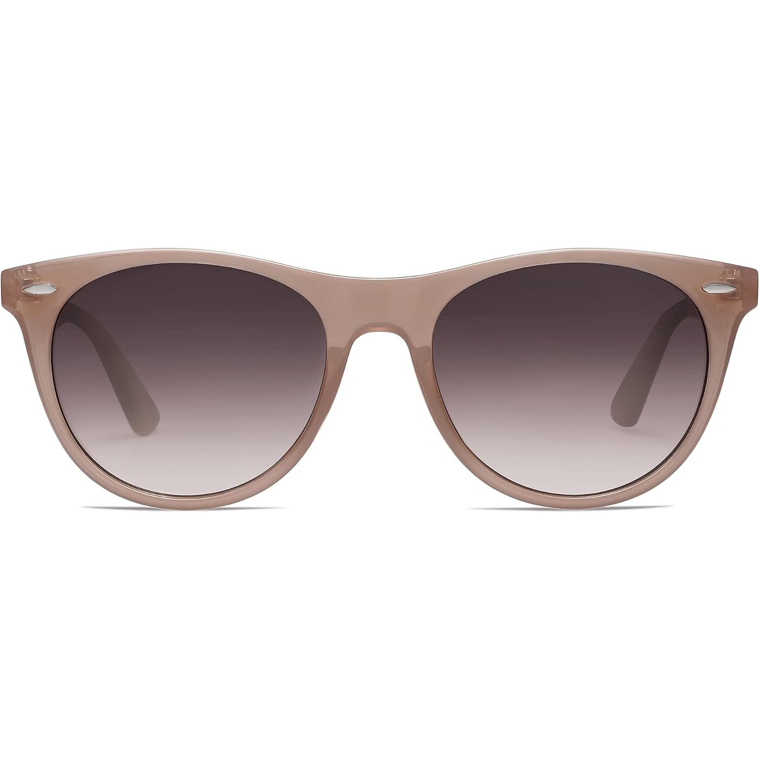 SOJOS Classic Polarized Sunglasses for Women Men Small UV400 Lenses SJ2076 Milky Light Brown