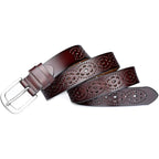 Eohak Women's Leather Belts Hollow-Out Belts Adjustable City Waist-Belt with Pin Buckle for Jeans Dresses