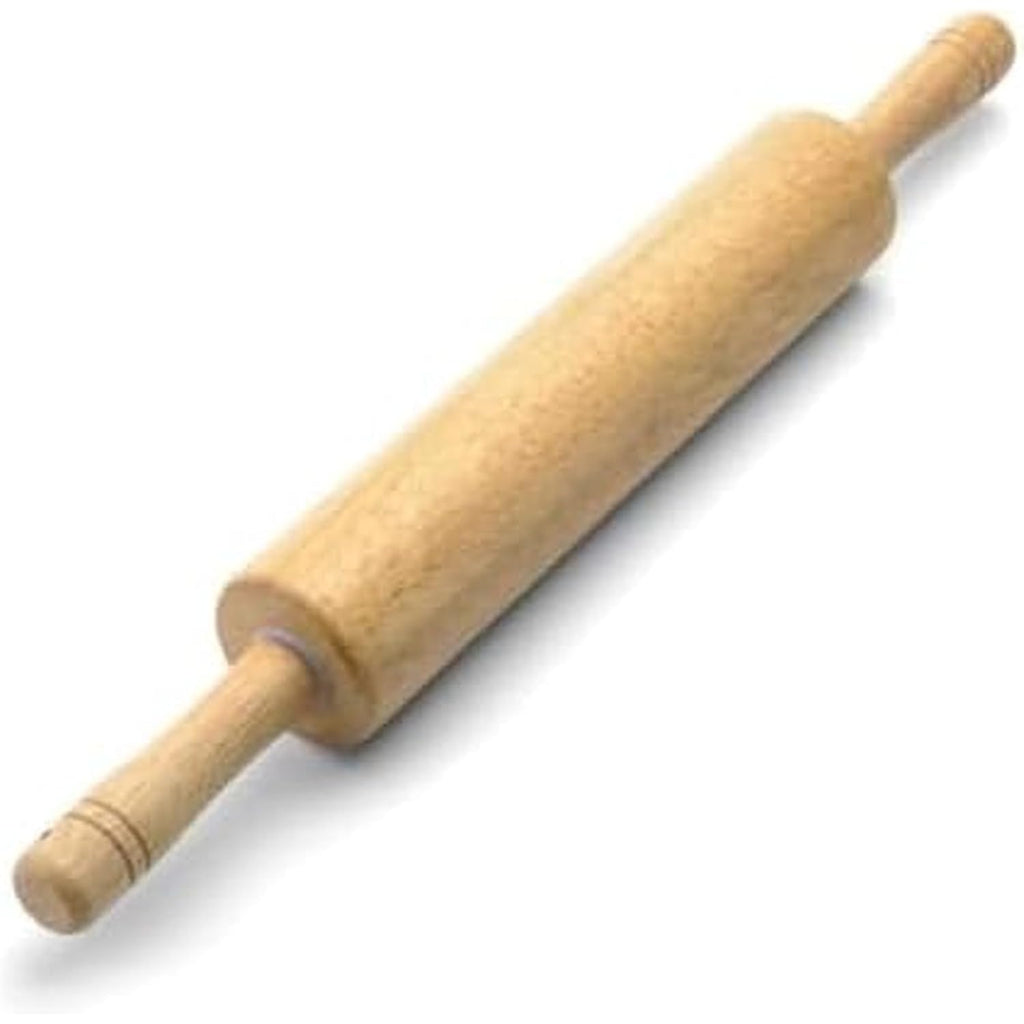 Farberware Classic Wood Rolling Pin, 18-Inch Hardwood Dough Roller For Baking Pizza, Pies, Pastry And Cookies, Ergonomic Handles, Kitchen Essential