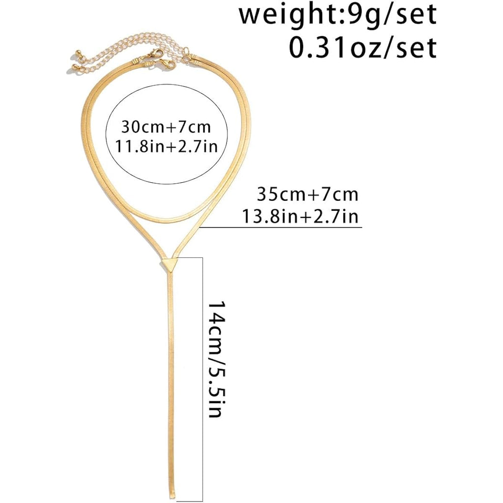 GIGB PBDK Chunky Gold Choker Necklace for Women,Trendy Silver Statement Necklace Long Snake Chain Drop Necklace,Charm Prom Body Jewelry Accessories Gifts