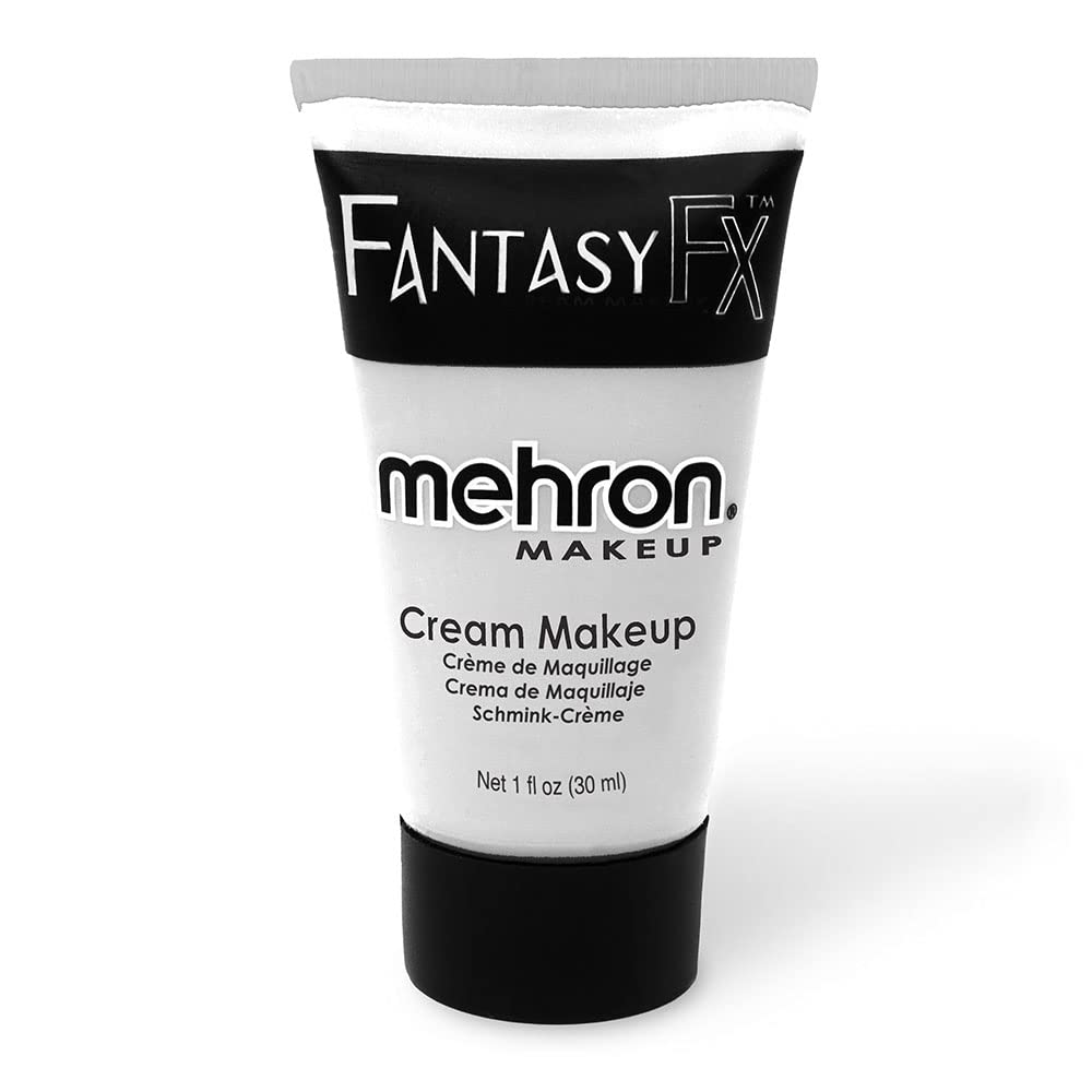 Mehron Makeup Fantasy Fx Cream | Water Based Halloween Makeup | White Face & Body Paint For Adults 1 Fl Oz (30Ml) | Made In The Usa