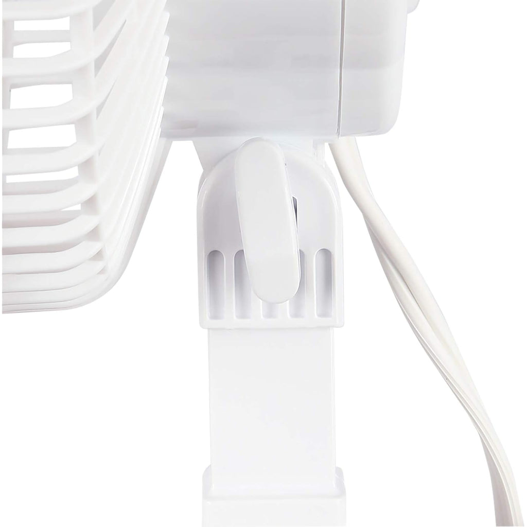 Hurricane Classic Clip Fan With Tilt, 2 Speeds, White, 6In | Portable Mini Desk Table Fan For Home, Office Or Travel
