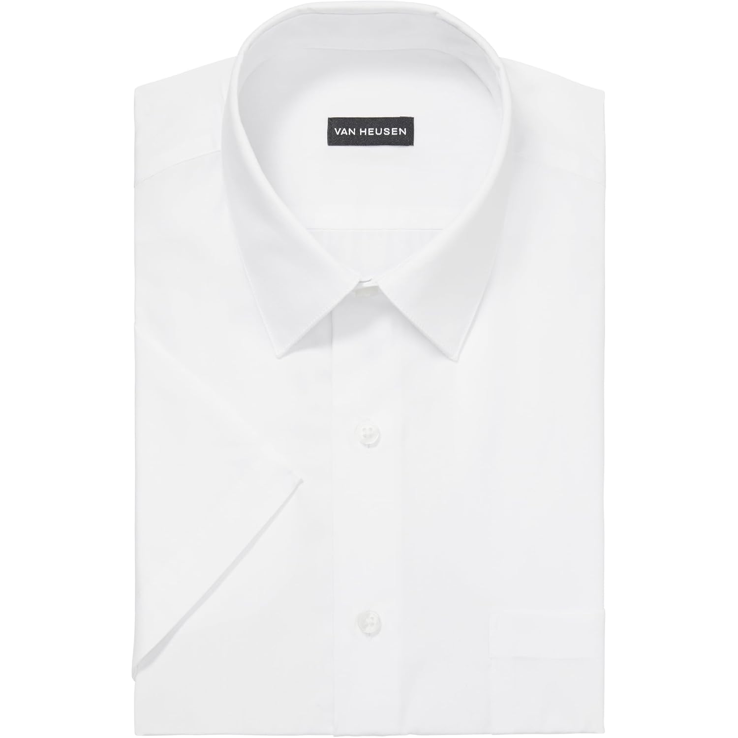 Van Heusen Men'S Short Sleeve Dress Shirt Regular Fit Poplin Solid