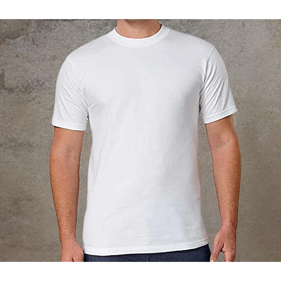Kirkland Signature Men'S Crew Neck T-Shirts 100% Cotton (Pack Of 6) (White,Large)