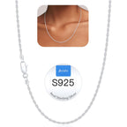 Jewlpire 2mm Rope Chain 925 Sterling Silver Chain Necklace for Women, 14K Gold Plated Chains for Women Smooth & Sturdy Women's Chains Necklace, 16 18 20 22 24 26 Inch
