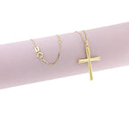 Lucchetta - 14k Gold Italian Authentic Christian Cross Necklace | High Polished Religious Gift