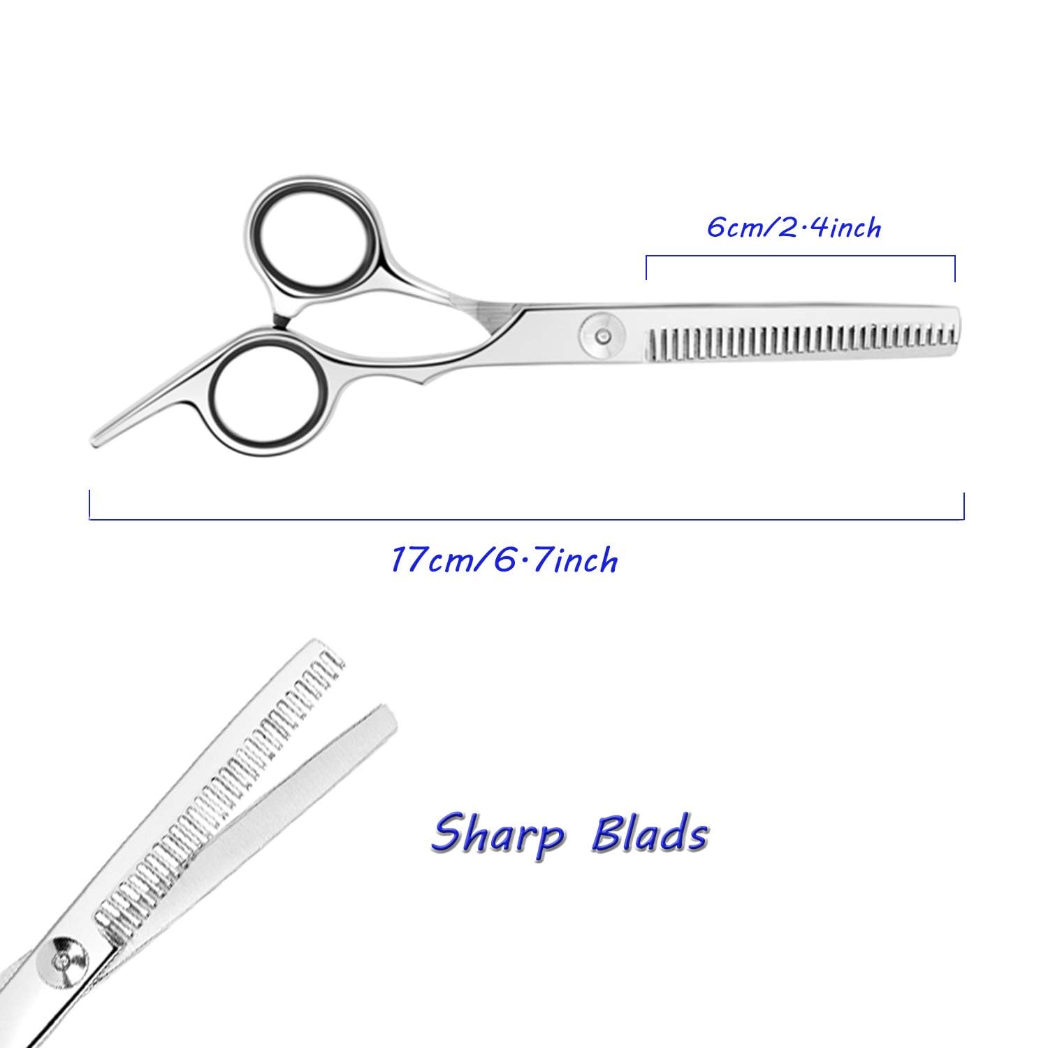 Professional Thinning Shears - 6.5-Inch Hair Cutting Scissors With Stainless Steel Blades, Fine Adjustment Screw For Home Salon, Barber And Hairdressing