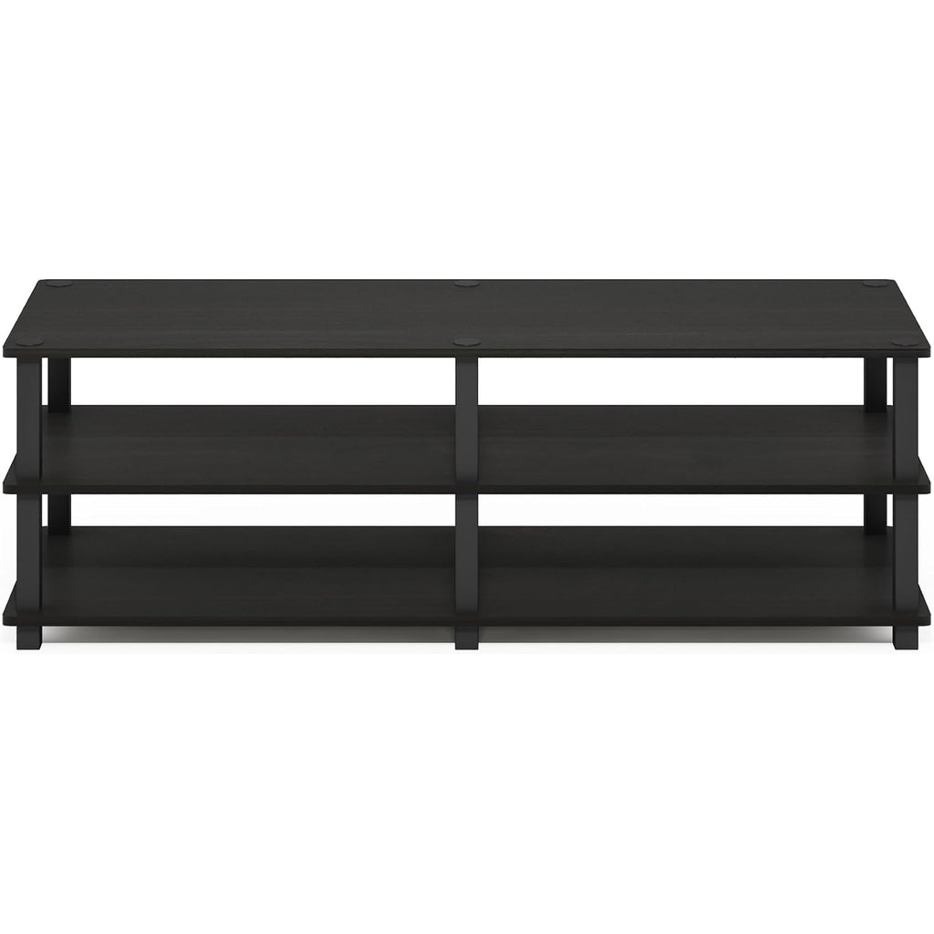 Furinno Turn-S-Tube Toolless Assembly 3-Tier Tv Stand, Entertainment Center For Tv Up To 55 Inch, Wide Printer Stand With Storage Shelf, For Living Room, Bedroom, Espresso