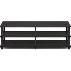 Furinno Turn-S-Tube Toolless Assembly 3-Tier Tv Stand, Entertainment Center For Tv Up To 55 Inch, Wide Printer Stand With Storage Shelf, For Living Room, Bedroom, Espresso
