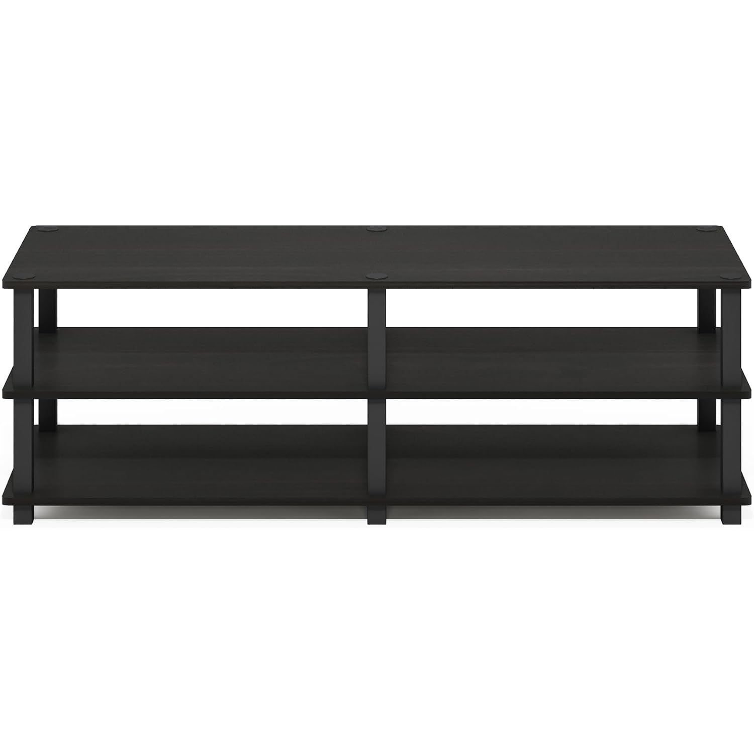 Furinno Turn-S-Tube Toolless Assembly 3-Tier Tv Stand, Entertainment Center For Tv Up To 55 Inch, Wide Printer Stand With Storage Shelf, For Living Room, Bedroom, Espresso