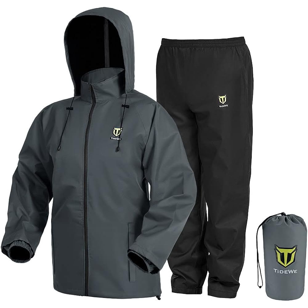 Tidewe Rain Suit, Waterproof Breathable Lightweight 2 Pieces Rainwear