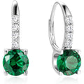 FANCIME 925 Sterling Silver Drop Dangle Earrings Leverback Clasp 6.5mm Hoop Gemstone Earrings Birthstone Jewelry Gift for Women Mom Wife Her