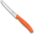 Victorinox Swiss Classic 4 In Serrated Round Tip Tomato & Table Knife | Sharp Wavy Edge Stainless Steel Blade With A Durable, Dishwasher Safe Polypropylene Handle For Precise Vegetable Slicing