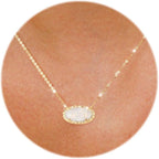 TLY Gold Necklace for Women 14k Gold Plated Dainty Gemstone Pendant Necklace Red Rose Quartz Black Emerald Green Blue Prom Choker Necklace Birthday Wedding Bridesmaid Necklace Mothers Day Jewelry gifts