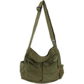 Canvas Messenger Bag Large Hobo Crossbody Bag With Multiple Pockets Casual Shoulder Tote Bag For Women And Men