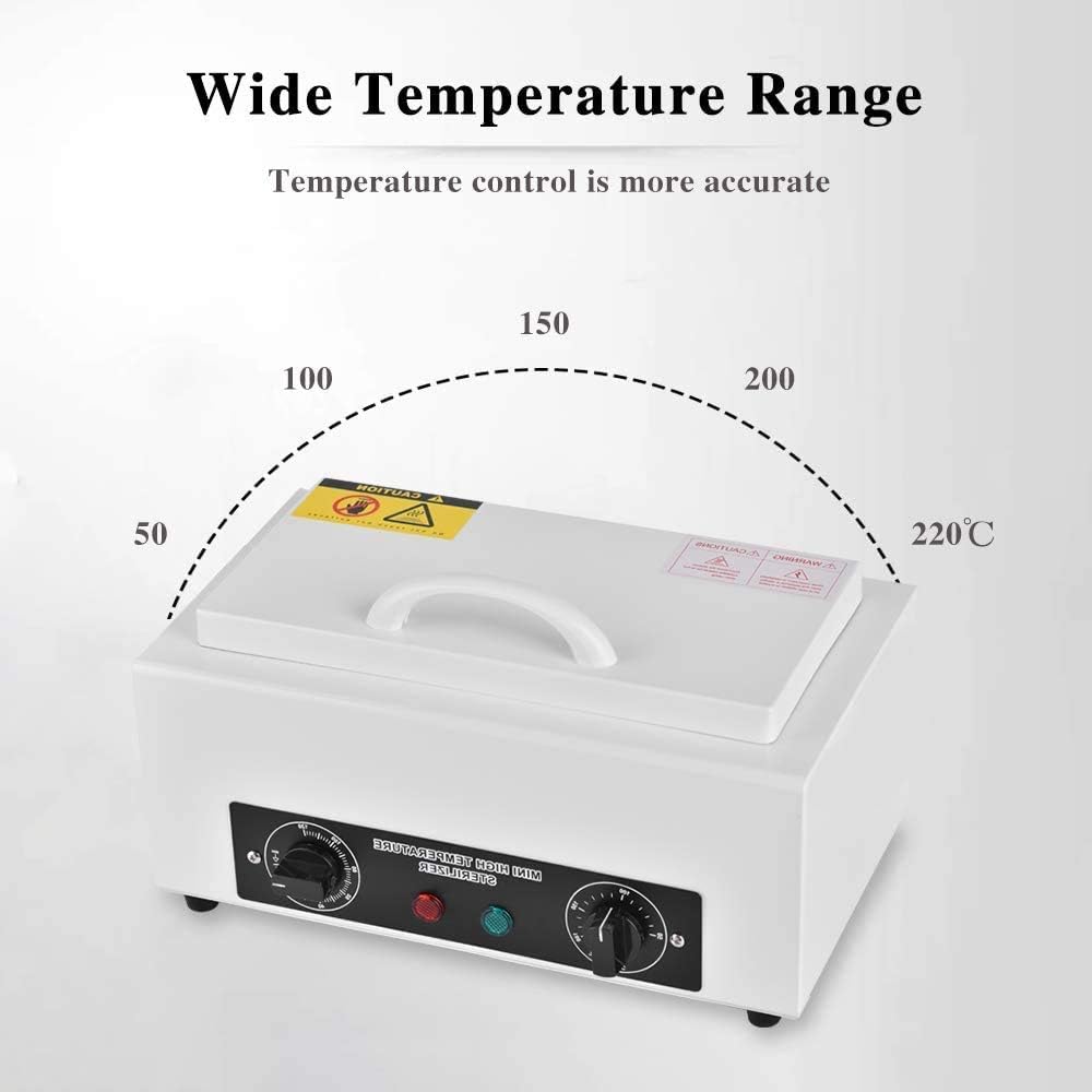 300W Heat Sterilizer NV-210 w/Timer Disinfection Box Manicure Pedicure SPA Salon Equipment for Sundry Beauty Hair Nail Metal Tools