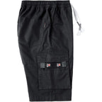Women's Casual Cotton Elastic Waist Drawstring Loose Fit Outdoor Multi-Pockets Cargo Shorts