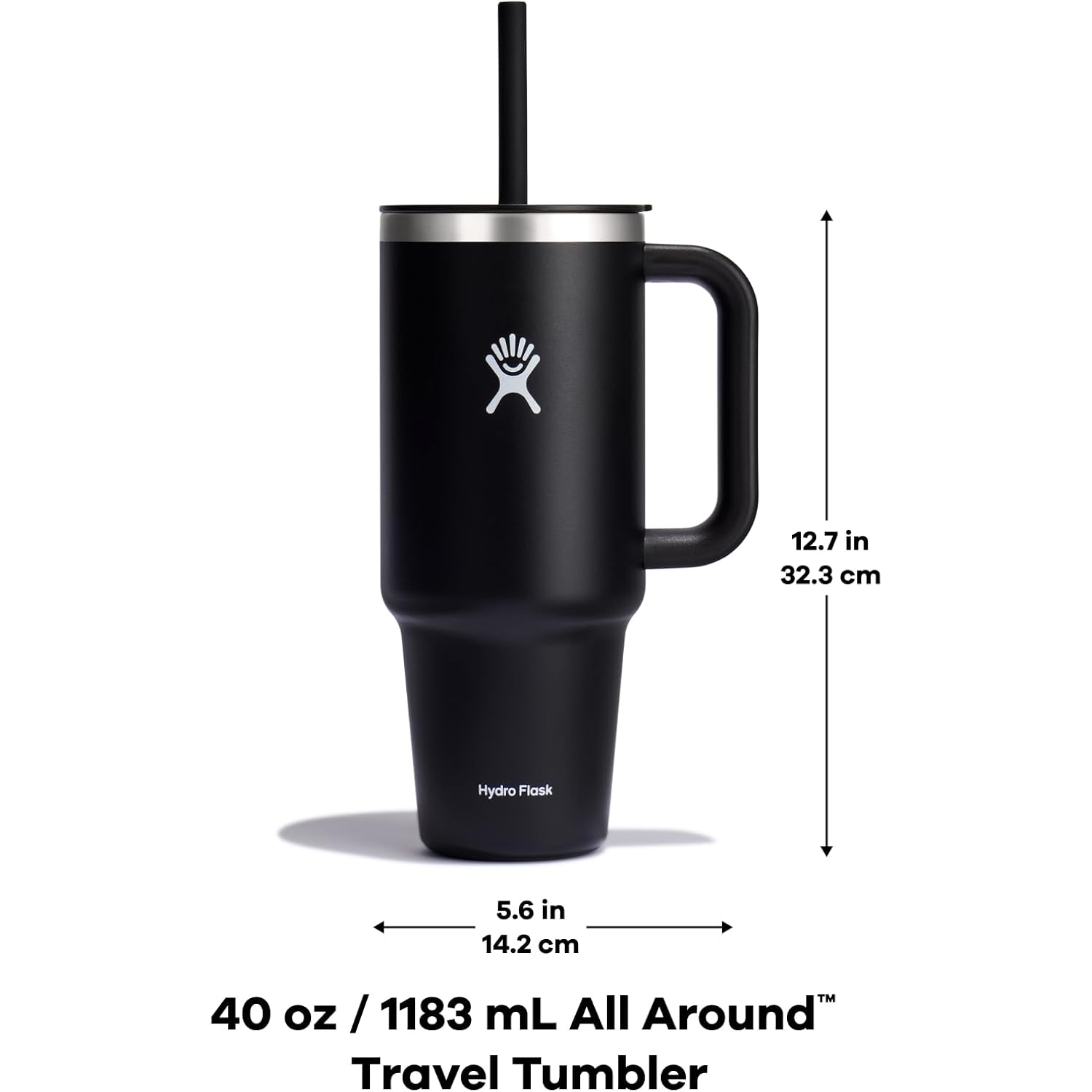 Hydro Flask Travel Tumbler With Handle, Lid And Straw - Insulated Stainless Steel In 40 Oz Trillium