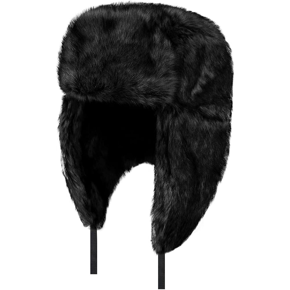Winter Trapper Trooper Hat Faux Fur Russian Ushanka Hat Windproof Warm Hunting Cap Fuzzy Skiing Cap Unisex