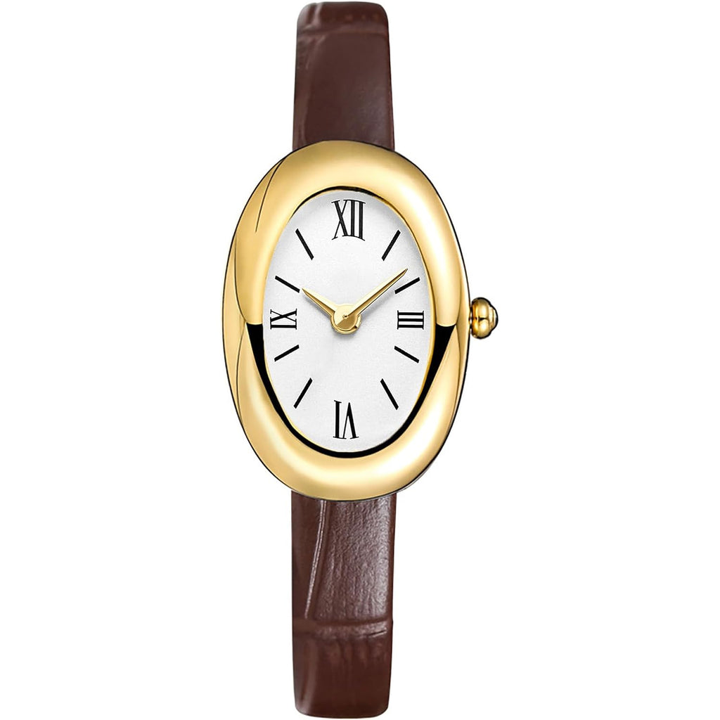 Mastop Bracelet Watch For Women - Elegant 24Mm Oval Dial Bangle Watch - Gold Jewelry Style Quartz Wristwatch - Dainty Vintage