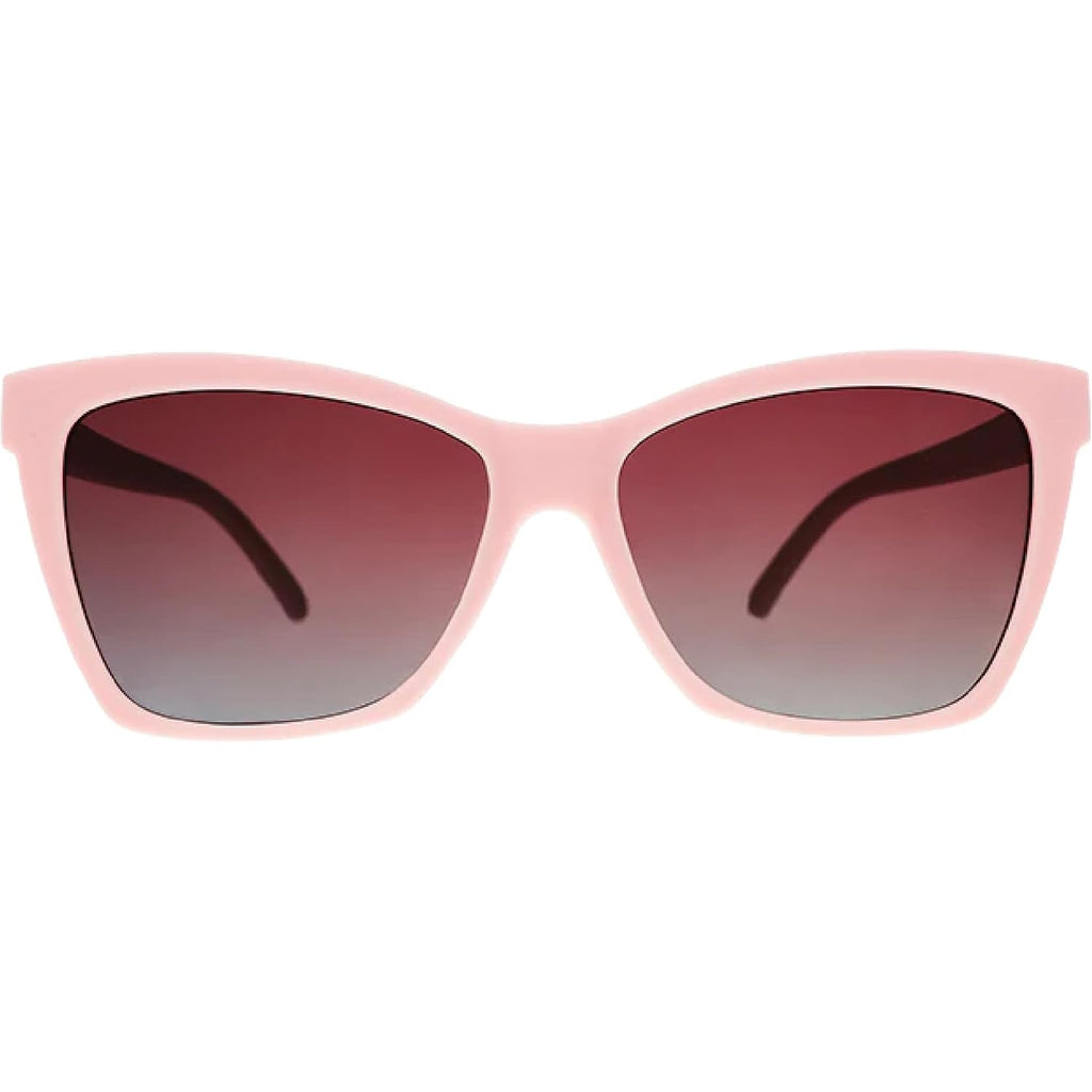 goodr Glam G Polarized Sunglasses Women – Medium Fit, Cat-Eye Frames, UV400, Gradient/Mirrored Lenses, No Slip, Multi Styles Rose Retail Therapy V2