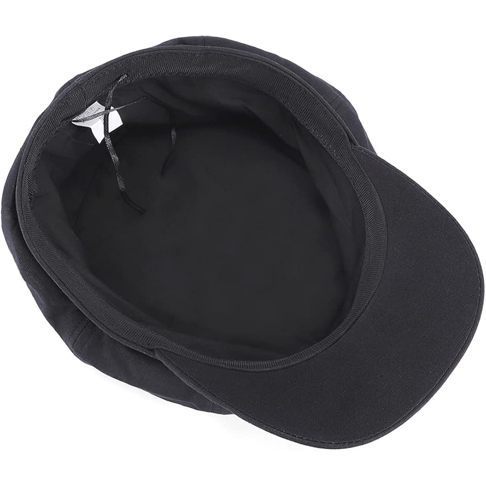 Newsboy Cabbie Baker boy hat Beret Cap for Women Pageboy Visor Paperboy Hat Sailor Fiddler Hat Adjustable 1997-black